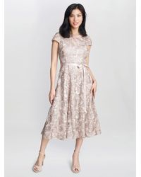 Gina Bacconi - Evita Jewel Embroidered Midi Dress - Lyst