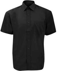 Russell - Collection Short Sleeve Poly-Cotton Easy Care Poplin Shirt - Lyst