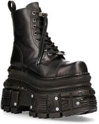 New Rock - Metallic Leather Military Boots- Mili083Cct-C4 - Lyst
