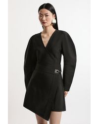 Karen Millen - Figure Form Bandage Asymmetric Mini Skirt - Lyst