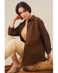 Bigdart - Relaxed Fit Poplin Shirt With Button Closure - Lyst