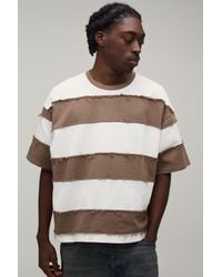 BoohooMAN - Oversized Boxy Distressed Short Sleeve T-Shirt - Lyst