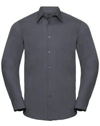 Russell - Collection Long Sleeve Poly-Cotton Easy Care Tailored Poplin Shirt (Convoy) - Lyst