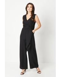 PRINCIPLES - Tie Waist V-Neck Jumpsuit - Lyst