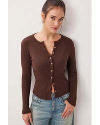 Happiness İstanbul - Slim Fit Ribbed Knit Cardigan - Lyst