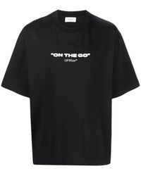 Off-White c/o Virgil Abloh - Gebroken Wit On The Go Skate Fit Zwart T-shirt - Lyst