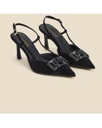 Sosandar - Suede Stiletto Heel Trim Detail Slingback Court Shoe - Lyst