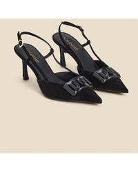 Sosandar - Suede Stiletto Heel Trim Detail Slingback Court Shoe - Lyst