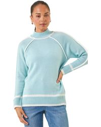 Roman - Petite Contrast Ribbed Knit Jumper - Lyst