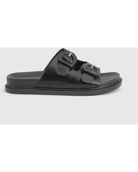 Boohoo - Double Strap Buckle Detail Platform Sliders - Lyst