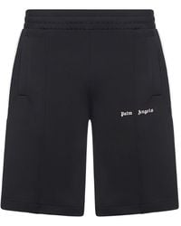 Palm Angels - Classic Logo Track Fleece Jogger Shorts - Lyst