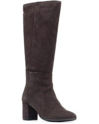 Hush Puppies - Oprah Suede Long Leather Heeled Knee High Boots - Lyst