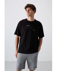 TOMMY LIFE - Oversized Printed Crew Neck T-Shirt - Lyst