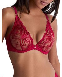Aubade - Vibes Triangle Plunge Embroidered Bra - Lyst