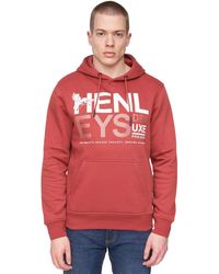 Henleys - Classhen Hoodie (diep Rood) - Lyst
