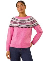 Roman - Pearl Embellished Printed Jumper - Lyst