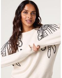 Blue Vanilla - Embroidery Shoulder Detailing Jumper - Lyst