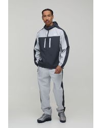 BoohooMAN - Regular Fit Soft Shell Panelled M Star Zip Funnel Hooded Tracksuit - Lyst