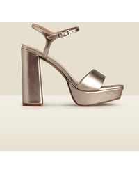 Sosandar - Arabella Rose Leather Platform With Block Heel - Lyst