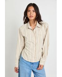 Boohoo - Cinched Stripe Fitted Shirt - Lyst