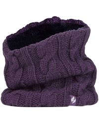 Heat Holders - Ladies Cable Knit Winter Fleece Lined Thermal Neck Warmer - Lyst