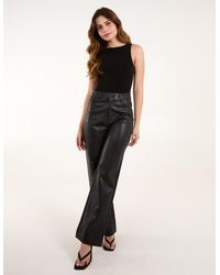 Blue Vanilla - Faux Leather Straight Leg Trousers - Lyst
