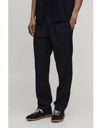 BoohooMAN - Relaxed Fit Irregular Pleat Texture Trousers - Lyst