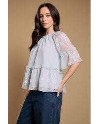 Oasis - Chiffon Peplum Blouse - Lyst