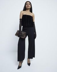 River Island - Jumpsuit Petite Velvet Bubble Bandeau - Lyst