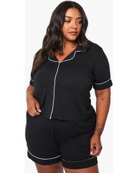 Boohoo - Plus Super Soft Modal Short Sleeve Shirt & Pyjama Set - Lyst