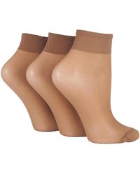 Elle - 3 Pack Ladies 15 Denier 100% Nylon Ankle Highs - Lyst