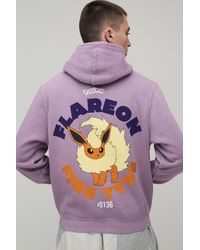 BoohooMAN - Oversized Pokemon Flareon License Washed Printed Hoodie - Lyst