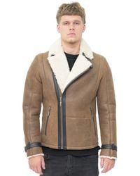Infinity Leather - Double Breasted Sheepskin Biker Jacket-Manila - Lyst