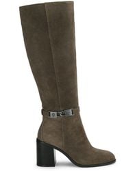 Kurt Geiger - Suede Kingsley Block Heel Knee Boots - Lyst