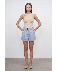 Dilvin - Linen High-Waist Tailored Shorts - Lyst