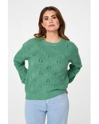 Izabel London - Textured Knit Relaxed Long Sleeve Jumper - Lyst