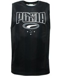 PUMA - 90S Retro Tank Top Casual Graphic Vest 579518 01 Textile - Lyst