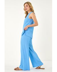 D.u.s.k - Textured Wide Leg Stretch Trouser - Lyst