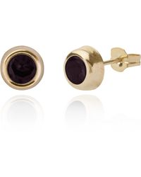The Jewellery Stockroom - 9Ct 5Mm Garnet Rubover Stud Earrings - Lyst