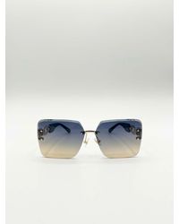 SVNX - Rimless Oversized Square Sunglassses - Lyst