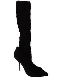 Dolce & Gabbana - Stretch Socks Knee High Booties Shoes Cotton - Lyst