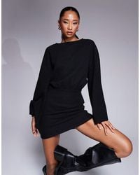 ASOS - Supersoft Wide Long Sleeve Blouson Mini Dress - Lyst