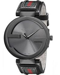 Gucci - Ya133206 Interlocking 42Mm Rot Und Grün Muster Strap Watch - Lyst