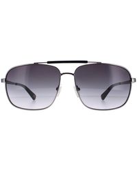 Guess - Aviator Shiny Gunmetal Smoke Gradient Gu5210 - Lyst