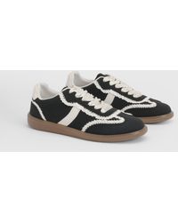 Oasis - Tyler Faux Suede Lace Trim Detail Up Trainers - Lyst