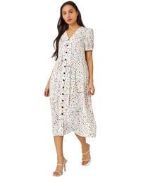 D.u.s.k - Ditsy Spot Print Button Down Dress - Lyst
