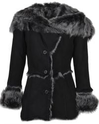 Ashwood Leather - 'Muna' Toscana Long Haired Shearling Jacket With Large Hood - Lyst