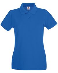 Fruit Of The Loom - Ladies Premium Cotton Pique Lady Fit Polo Shirt (Royal) - Lyst