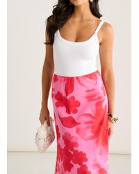 Gini London - Watercolor Floral Print A Line Maxi Skirt - Lyst