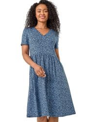 Roman - Petite Ditsy Floral Pocket Dress - Lyst